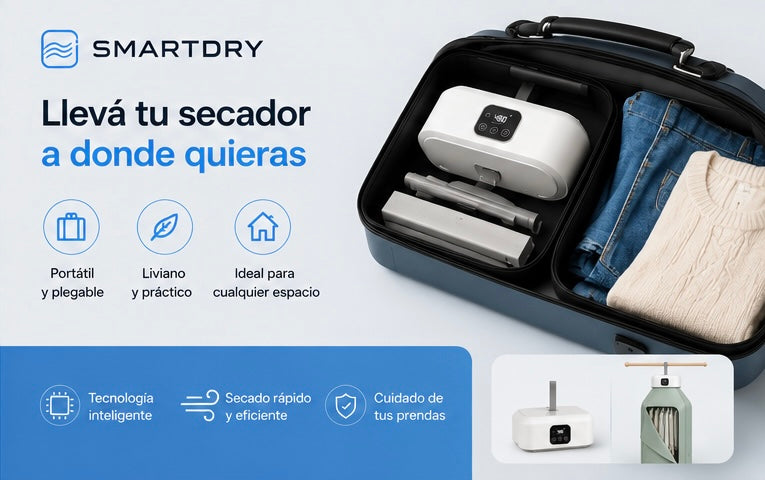 Secador Inteligente Portátil + Perchas de regalo+ Perfumina de regalo paga 1 lleva 3 productos SmartDry™