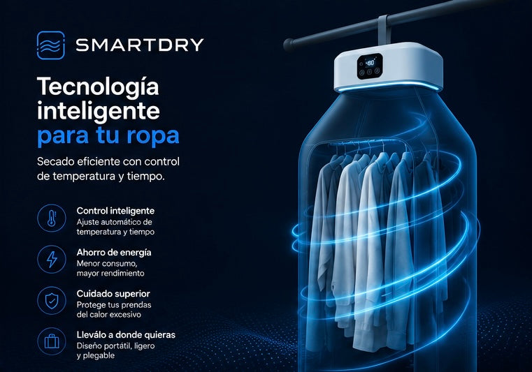 Secador Inteligente Portátil + Perchas de regalo+ Perfumina de regalo paga 1 lleva 3 productos SmartDry™